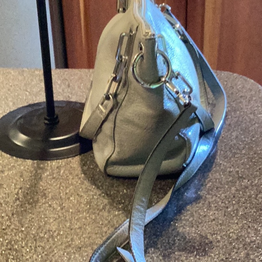Michael Kors gray two way bag, EUC. Silver hardware. Includes crossbody strap. - Picture 6 of 13